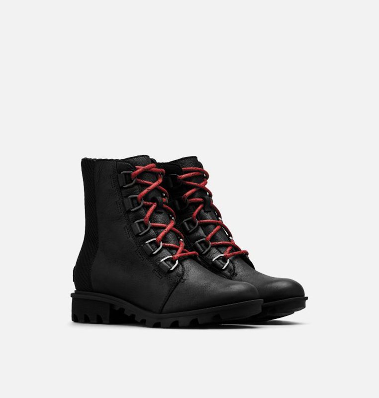 Sorel Phoenix™ Short Low - Womens Lace-Up Boots Black - 326105KZN